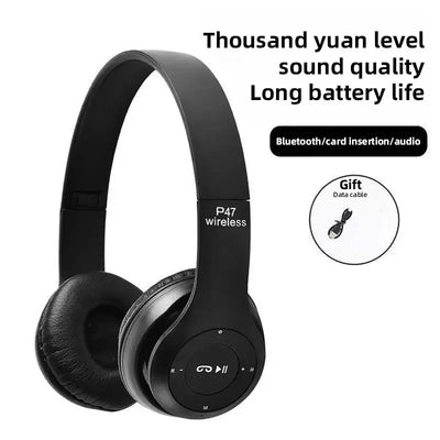 P47 Wireless Bluetooth Foldable Headset With Microphone For All Cell Phones And Laptop Low