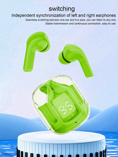 Air31 Earbuds Wireless Crystal Transparent Body – With Silicone Pouch (Random Color)