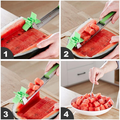 Watermelon Cube Cutter | Watermelon Slicer Cutter, Stainless Steel Watermelon Cutter Wheel