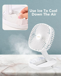 Thumbnail for Mini USB Rechargeable Fan Desktop Foldable With Led Light | 3 Speed Adjustable For Household Bedroom for Office Home Cooling