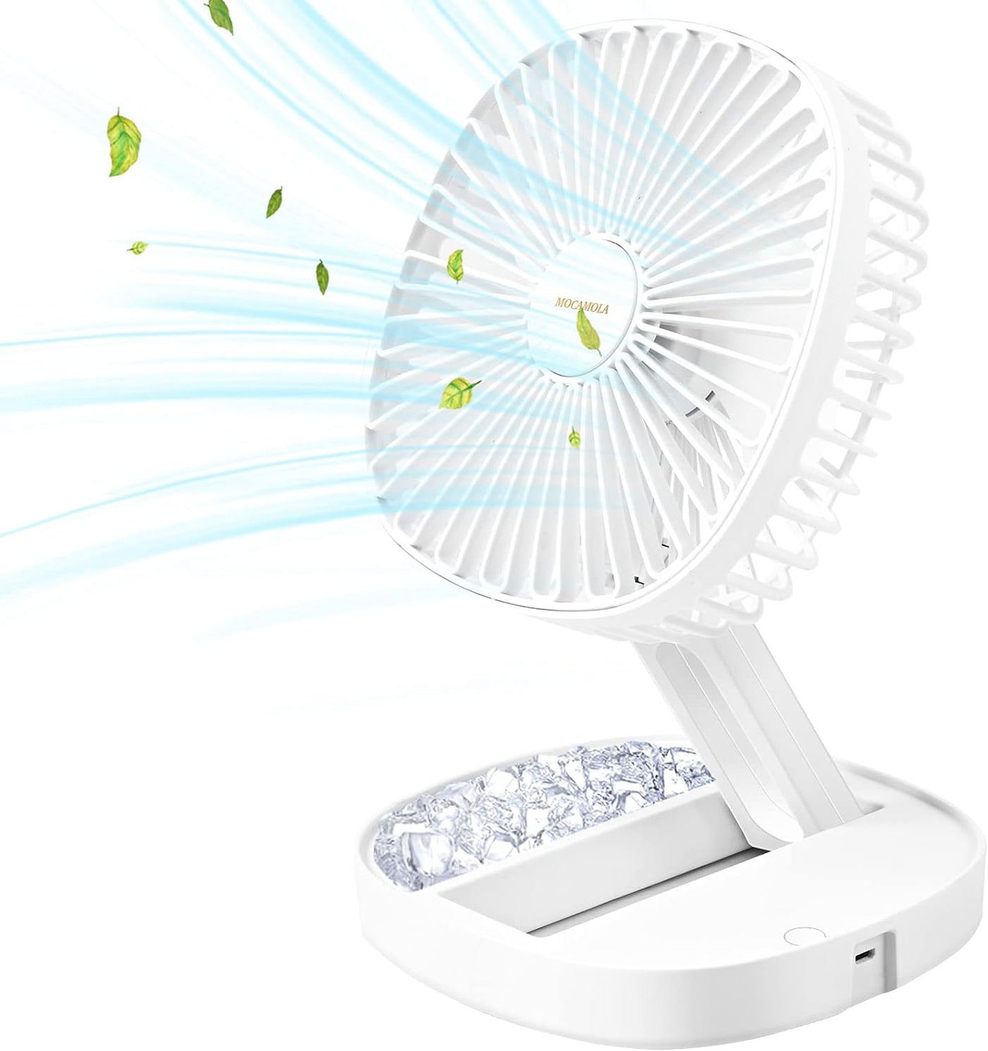 Mini USB Rechargeable Fan Desktop Foldable With Led Light | 3 Speed Adjustable For Household Bedroom for Office Home Cooling