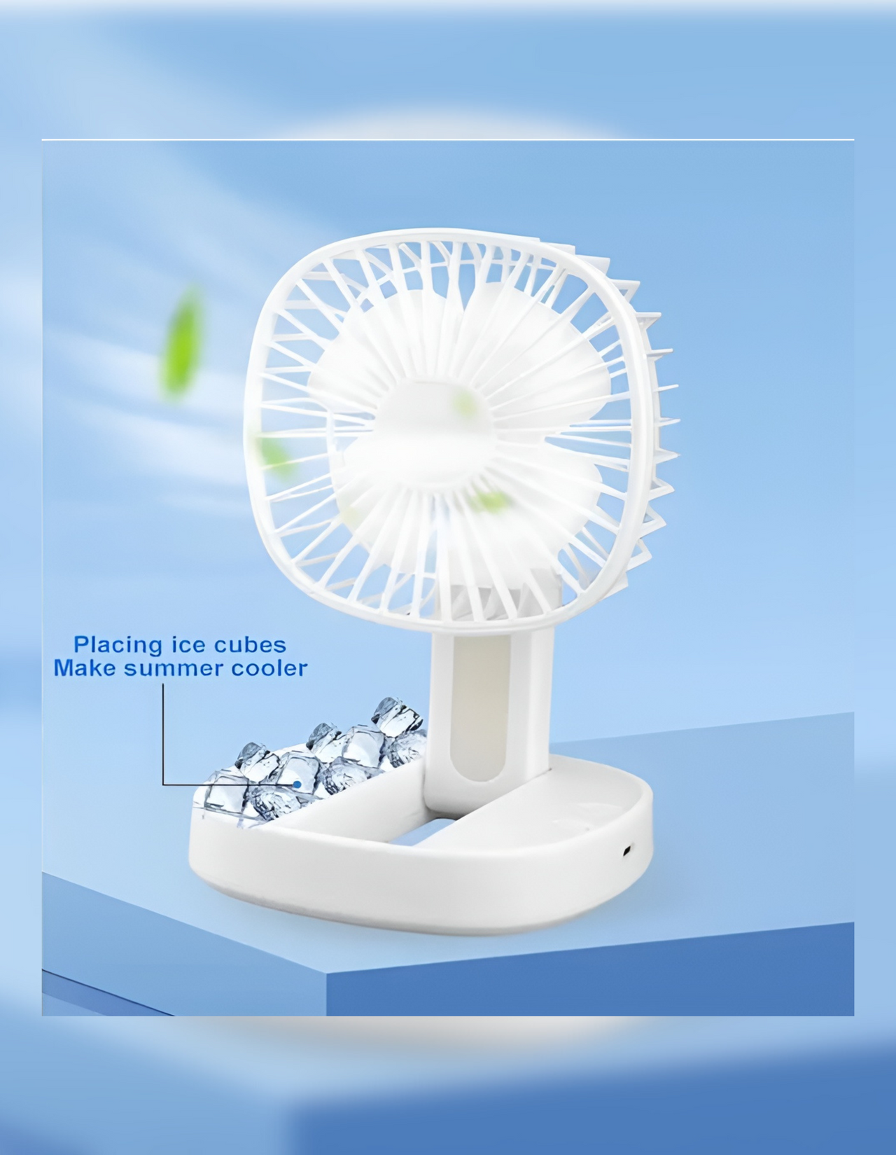 Mini USB Rechargeable Fan Desktop Foldable With Led Light | 3 Speed Adjustable For Household Bedroom for Office Home Cooling