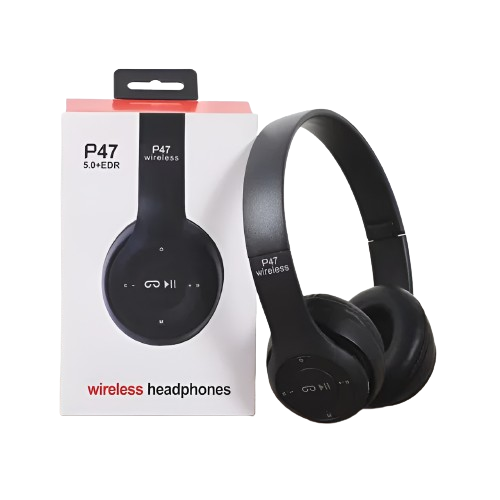 P47 Wireless Bluetooth Foldable Headset With Microphone For All Cell Phones And Laptop Low