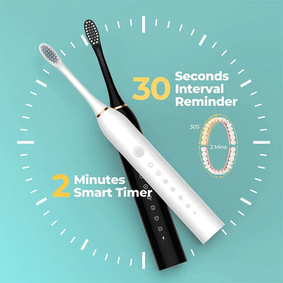 Xiaomi 6-Gear Powerful Sonic Electric Toothbrush - USB Waterproof Smart Rechargeable with 8 Brush Heads for Whitening