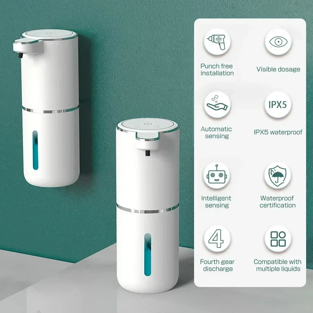 380ML Automatic Foam Soap Dispenser: Smart Bathroom Hand Washing Machine with USB Charging