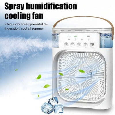 Portable USB Rechargeable 3-Gear Humidifier Cooler Fan for Office & Home