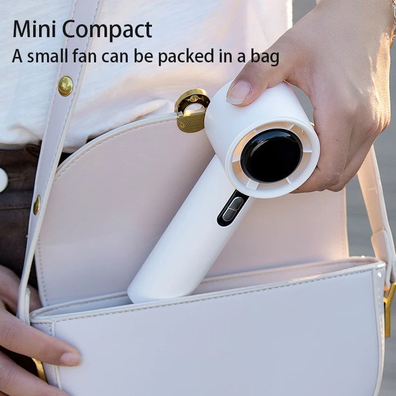 Powerful Portable Handheld Fan with LED Display - Rechargeable 3000mAh